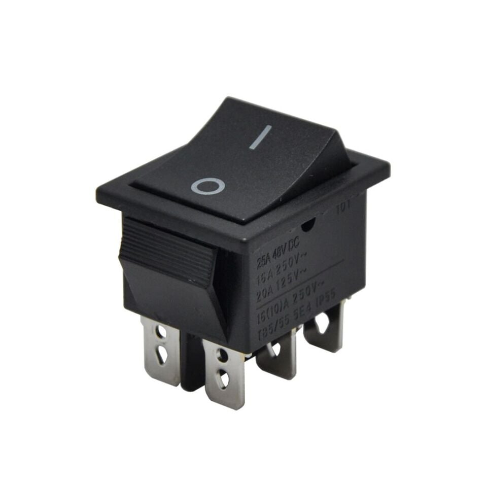 Geniş Anahtar Işıksız On-Off 6Pin