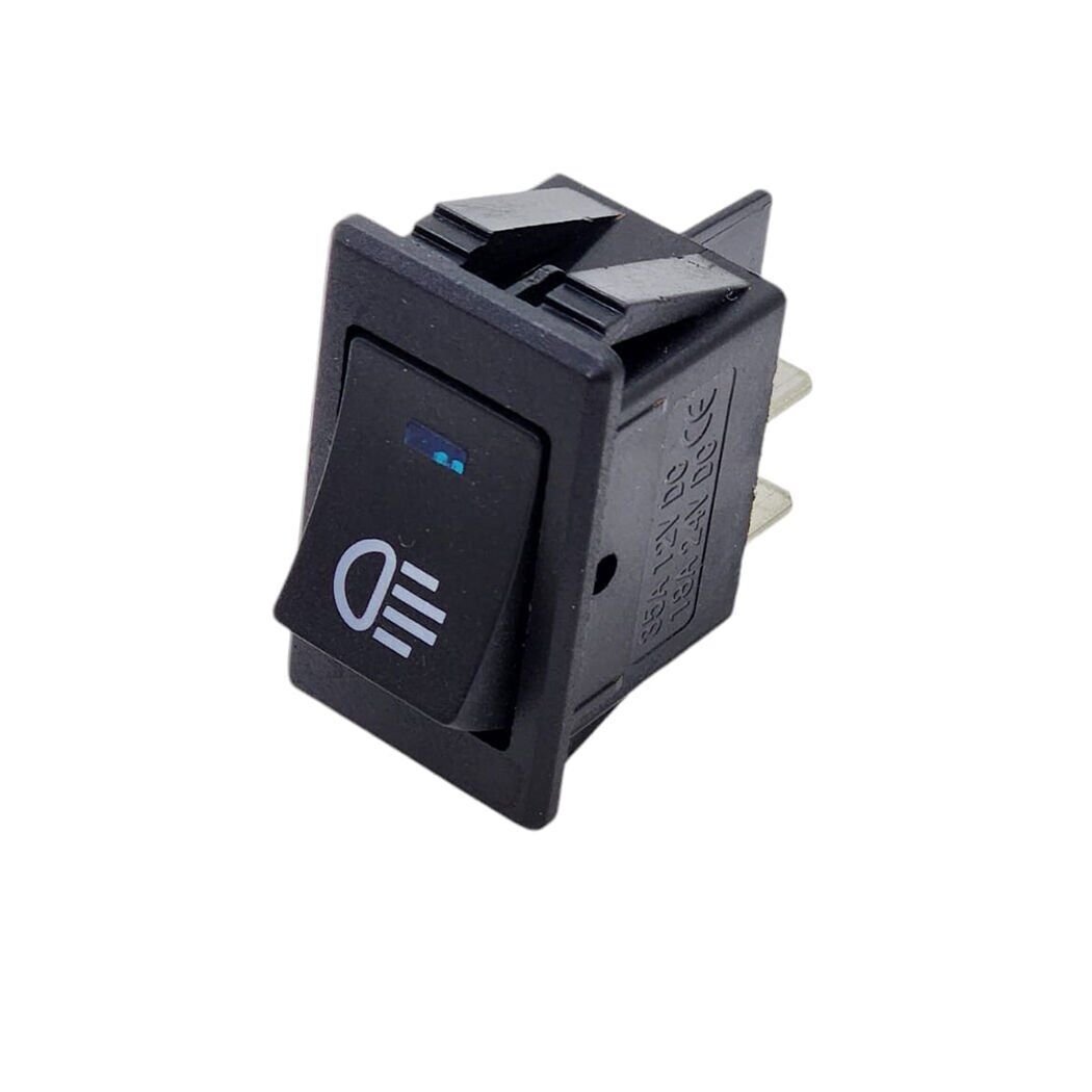 Oto Anahtarı Nokta Işıklı Mavi, Far Logolu On-Off (12V-24V) 4Pin