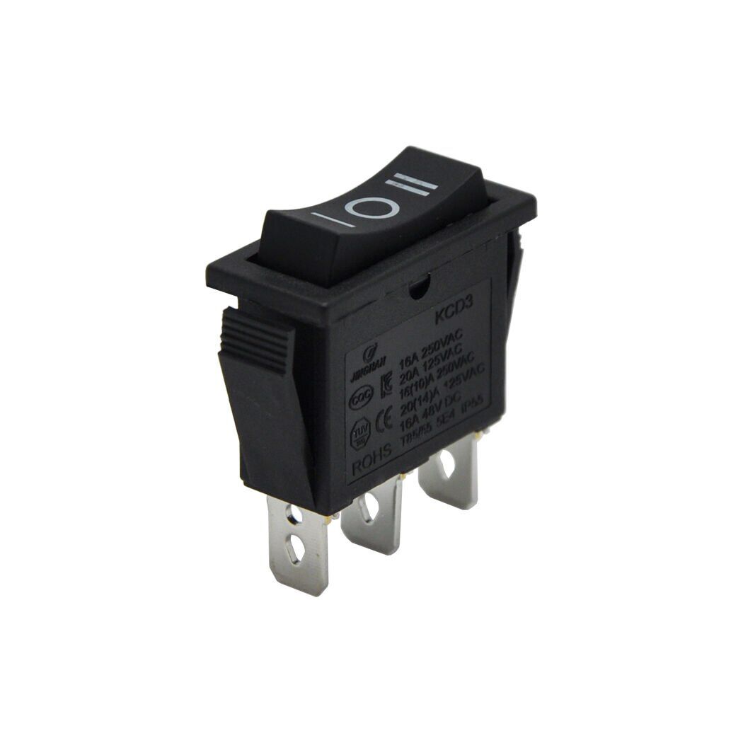 Tekli Dar Anahtar Işıksız Siyah (Mom)-Off-(Mom) 3Pin Yaylı