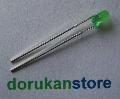 3mm 150-250mcd 60° Yeşil LED (3AG4HD RoHS) 1000 Adet